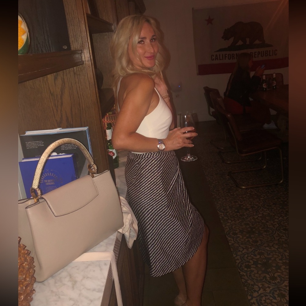 Bottega Veneta Asymmetric Silk Pencil with Geometric print skirt size 38